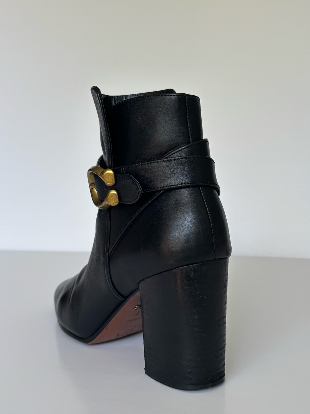 Coach Delaney Black Heeled Leather Boots (Size 38.5 / US 8B) - Picture 5 of 6